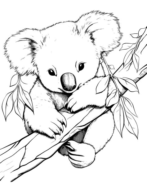 Realistic Koala Coloring Pages