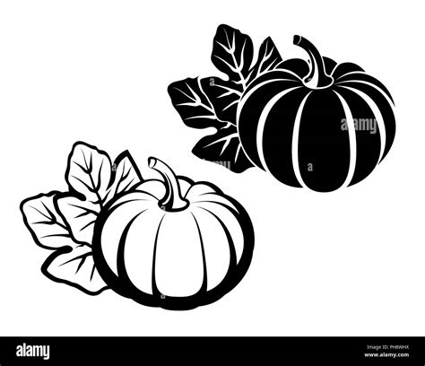 Pumpkin black silhouette Black and White Stock Photos & Images - Alamy