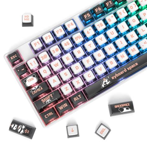 Ussixchare 120 Keys ASA Profile PBT Pudding Keycaps Panda Keycaps Dye ...