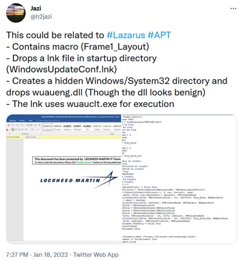 Lazarus APT delivers malware using Windows Update — Teletype