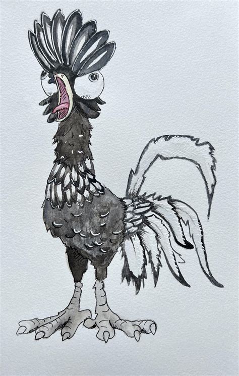 Hei Hei x silver laced polish chicken! : r/Watercolor