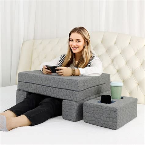 Bespilow Extra Large Reading & Gaming Pillow with Coaster - Adjustable ...