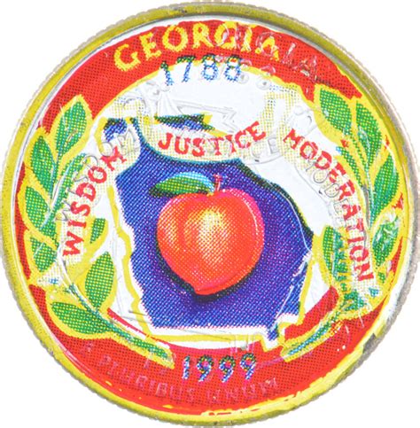 Custom - COLORIZED - 1999-P Georgia State Quarter - High Collectible ...
