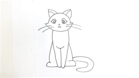 How to Draw a Cartoon Cat Sitting - YouTube | Cat face drawing, Cartoon ...