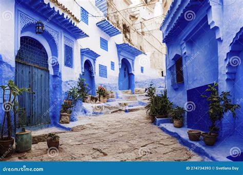 Old Houses In The Famous Chefchaouen Blue Town In Morocco, Generative ...