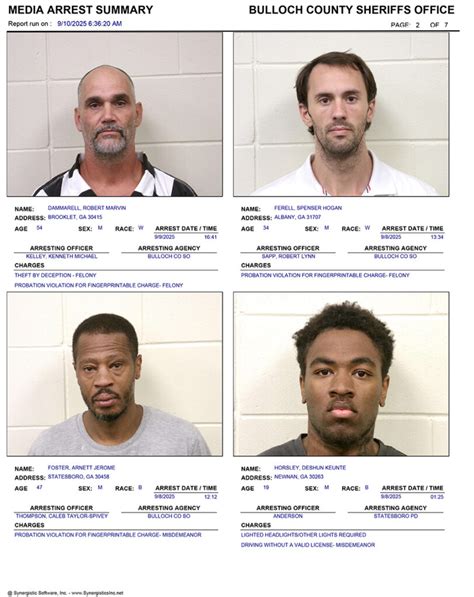 9/10/2025 Booking Report for Bulloch County - Page 2 of 7 - AllOnGeorgia