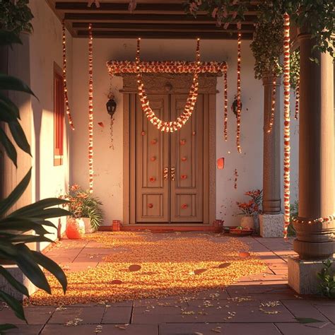 Photorealistic image of an indian house set up for a festival | Premium ...
