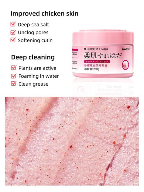 250g Cherry Blossom Exfoliating Scrub - Gentle Full Body Exfoliation ...