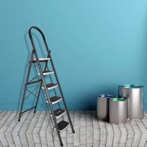 SMART SLIDE Heavy Duty Foldable 6 Step Ladder with Wide Steps & Anti ...