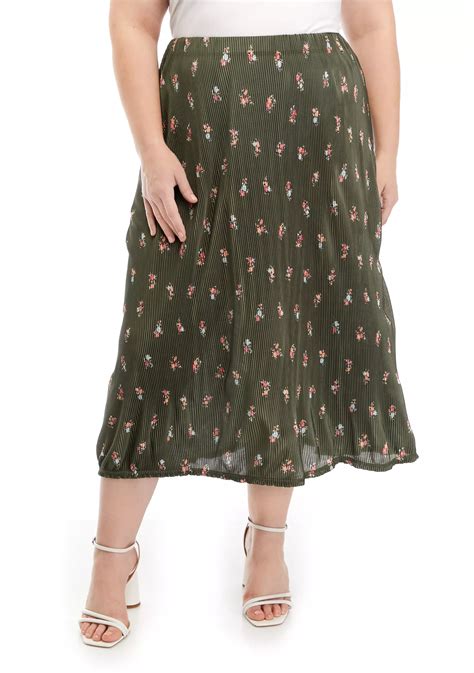 Fire Plus Size Bodre Midi Skirt | Belk