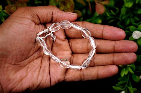 Oval Sphatik Bracelet With Adjustable Thread - Rudra Centre