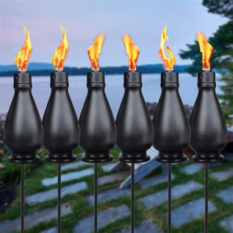Tewei 60 inch Outdoor Citronella Torches, Black India | Ubuy