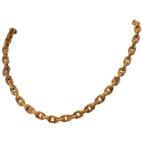 Italian "Handmade" 18 Karat Yellow Gold Chain Link Necklace at 1stDibs ...