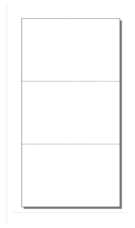Print-Ready Post Card (3-1/2" x 5-1/2"), 3-UP, Perfed on 5-1/2" x 10-1/2" White 65lb Cover Paper ...