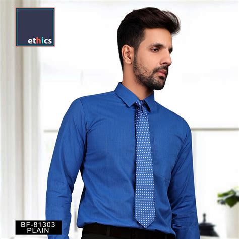 Solid Blue Mens Formal Uniform Shirt For Corporate Office Staff ...