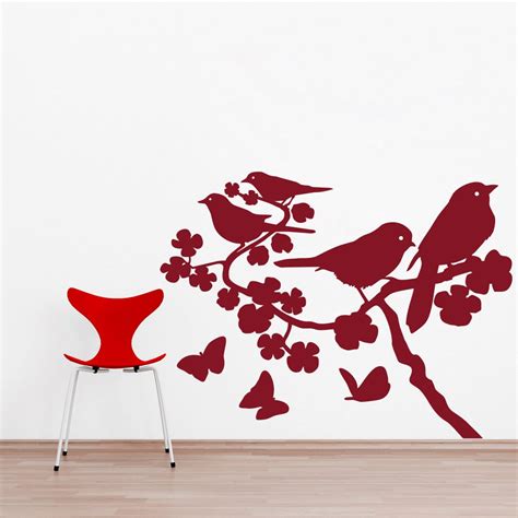 DECOR Kafe Home Decor Birds n Butterflies Wall Sticker, Wall Sticker ...