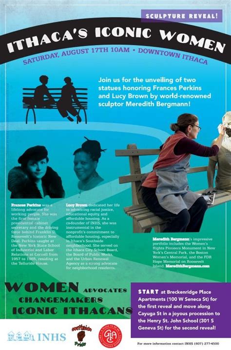 Sculpture Reveal: Ithacas Iconic Women, 100 W Seneca St, Ithaca, NY ...
