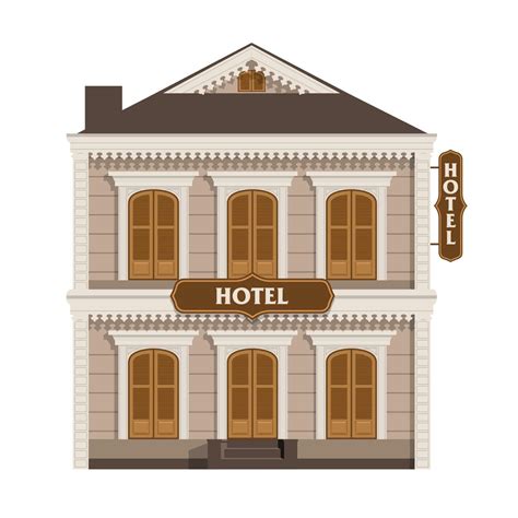Vintage old Traditional Hotel building 23173058 Vector Art at Vecteezy