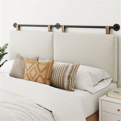 Charlie boucle headboard king size wall mount rail – Artofit