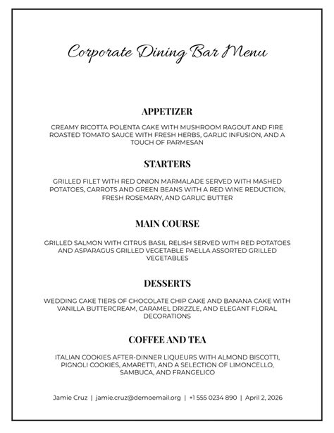 Free Dinner Menu Templates, Editable and Printable