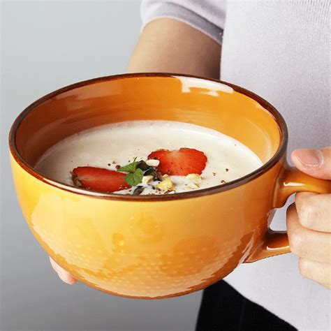Amazon.com | Disoza Large Coffee Cup Ceramic Soup Mug with Handles 24 ...