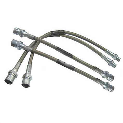 5586 - EMPI VW Brake Line Kit - Braided Stainless Steel - 4 Pieces - 1965-68 Beetle - 1965-66 Ghia