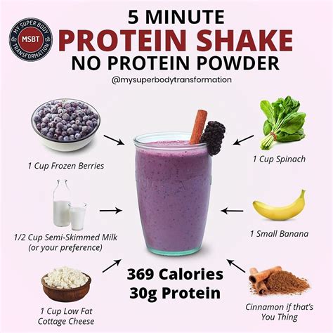 5 Minute Protein Shake | High protein smoothies, Smoothie recipes ...