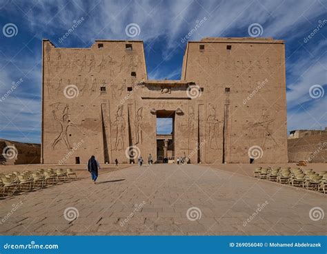 The Temple of Edfu in Edfu, Egypt External Daylight View Showing Main ...