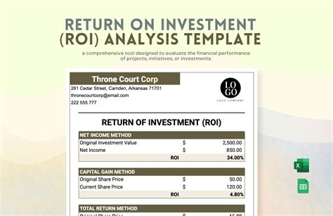 FREE ROI (Return of Investment) Templates - Download in Word, Google Docs, Excel, PDF, Google ...