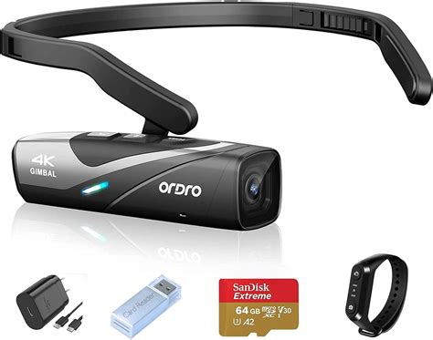 ORDRO EP8 4K Head-Mounted Camera, 60FPS, Wi-Fi, Auto Focus, 64G SD Card ...