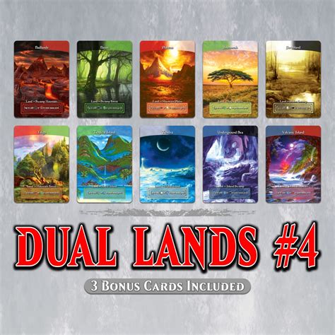 DUAL LANDS Set #4 - Full Art - 10 MTG Proxy Dual Lands for Commander ...