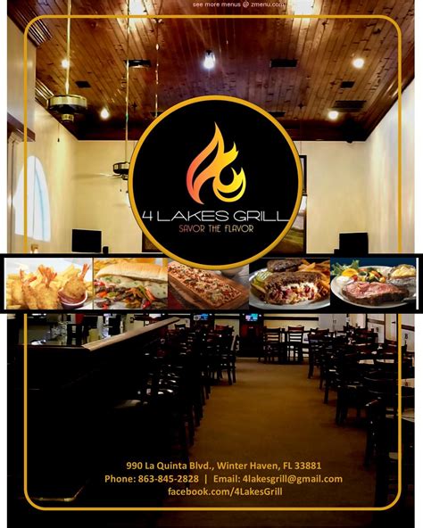 Menu at Four Lakes Golf Club Retirement Community, Winter Haven