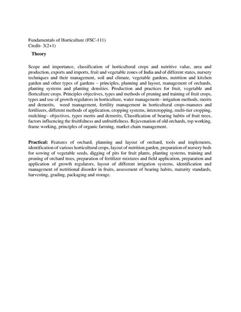 FSC-111 Syllabus - 2Mendelian Genetics - Fundamentals of Horticulture ...