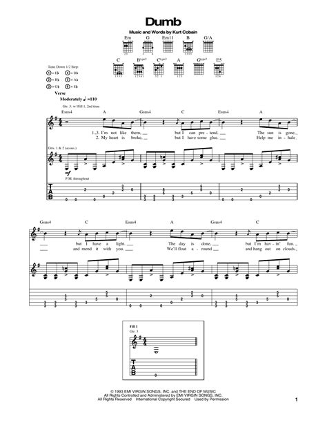 Dumb by Nirvana - Guitar Tab - Guitar Instructor
