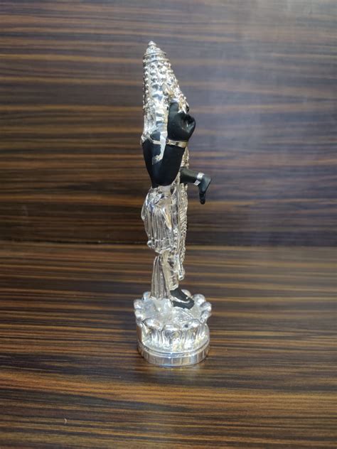 German Silver Venkatesh Lord Tirupati Balaji Swamy Silver Black Statue ...