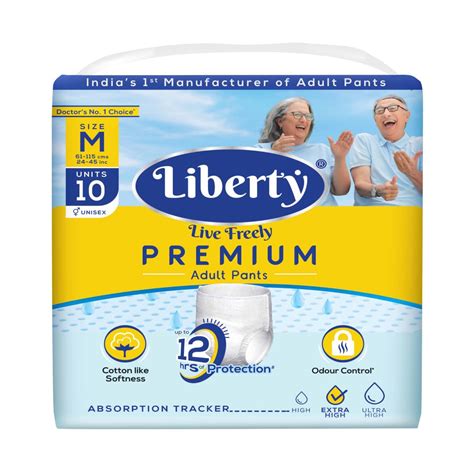 Liberty Premium Adult Diaper Pants, Medium (M) Size, 10 Count, Waist ...