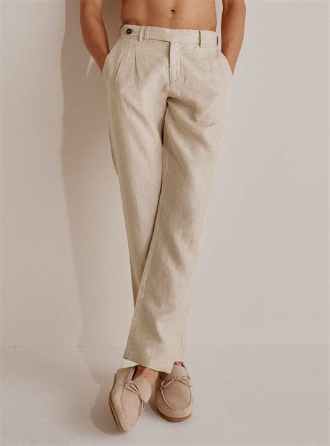 Buy Khaki Linen Pants | Casual Khaki Solid Pant for Men Online | Andamen