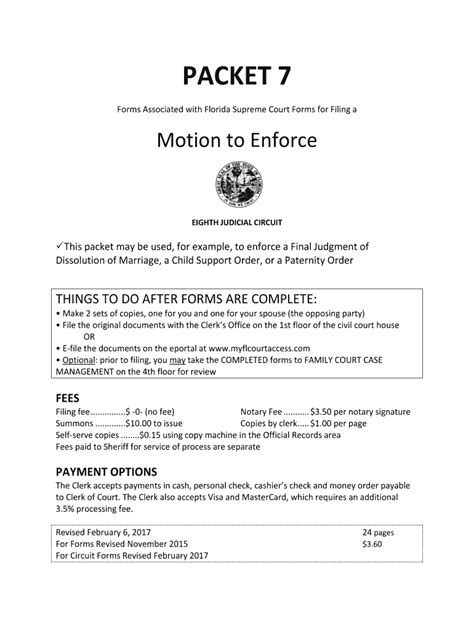 Fillable Online alachuaclerk PACKET 7 Forms Associated with a Motion to ...