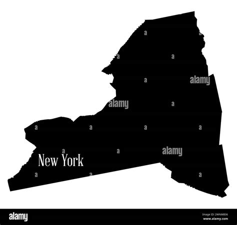 State silhouette map outline of New York over a white background Stock Photo - Alamy - silhouette of new york