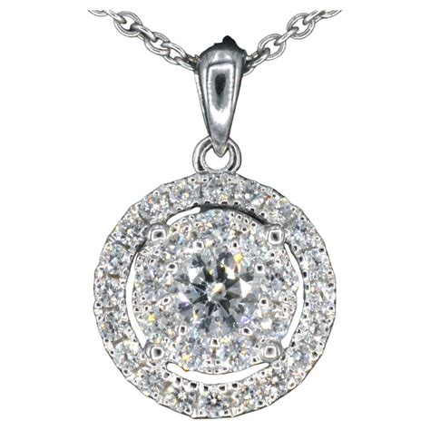 White Gold Pendant Studded with Diamonds For Sale at 1stDibs