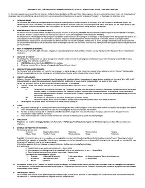 Fillable Online Terms and Conditions of Shipment Fax Email Print ...