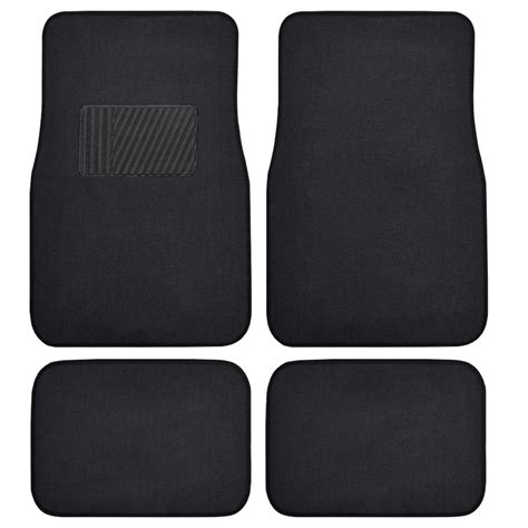Premium 4PC Set of Carpet Car Floor Mats with Vinyl Safety Heel Pad for ...