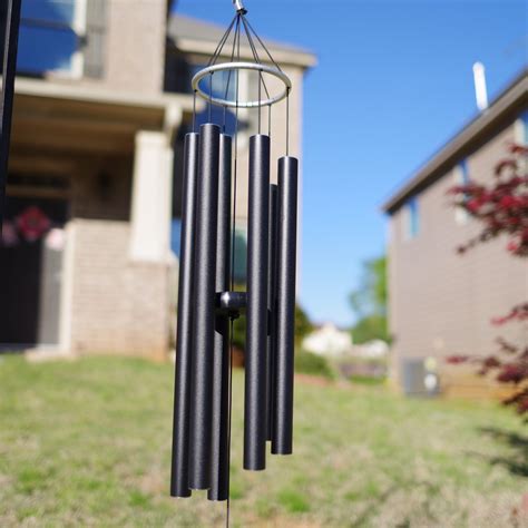 Cathmeow 36-inch Metal Ring Wind Chimes, Deep Tone, High-quality Black ...