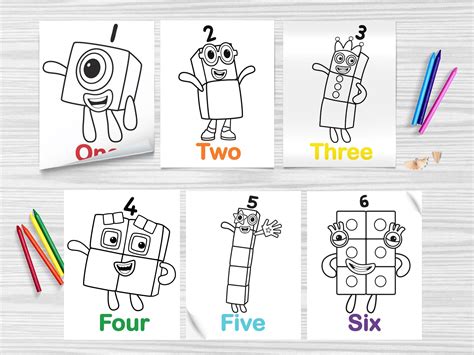 Printable Numberblocks Coloring Pages Numberblocks Dot Marker/Sticker