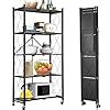 ABOUT SPACE Foldable Kitchen Storage Rack - 5 Tier Space Saving Metal ...