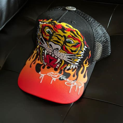 Ed Hardy Men's Tiger Fire Flames Trucker Hat in 2025 | Ed hardy, Custom ...