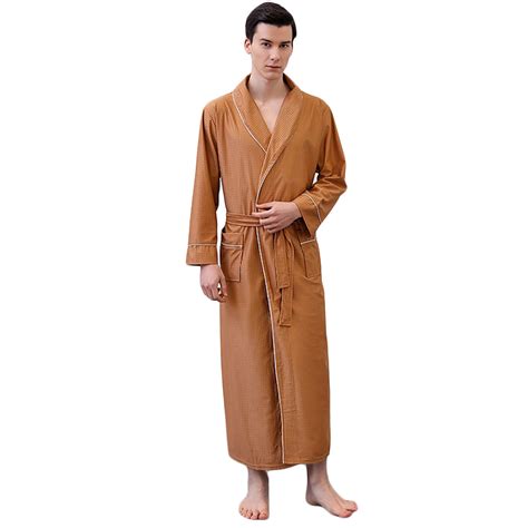 Agkizg Plus Size Men's Cottons Bathrobe,Long Robes for Men's House ...