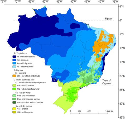 Climate classification for Brazil, according to the Köppen criteria - Vivid Maps