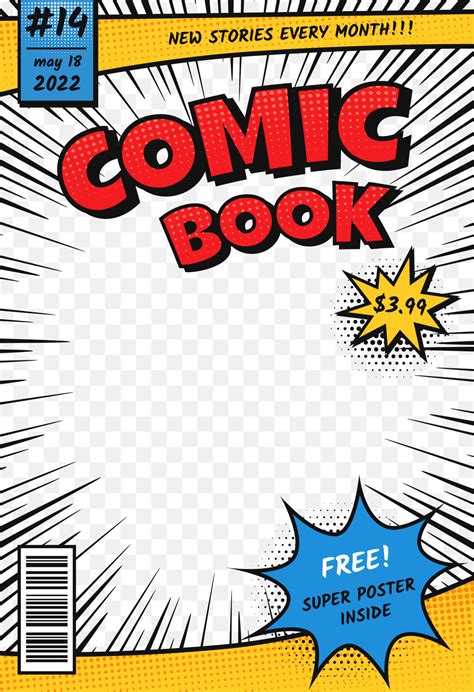 Comic book cover. Retro comics title page template in pop art style ...