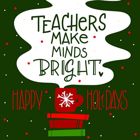 Happy Holidays Teacher A Pile Of Books And A Cup Of Cocoa | Boomf